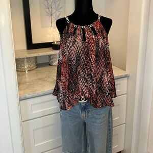 NWT Lily Morgan Sleeveless Top With Silver Chain